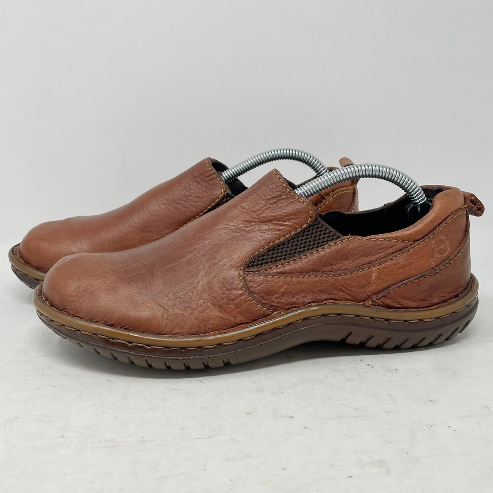 Born Brown Leather Nolita Loafers Clogs Womens Size US 8 EU 39